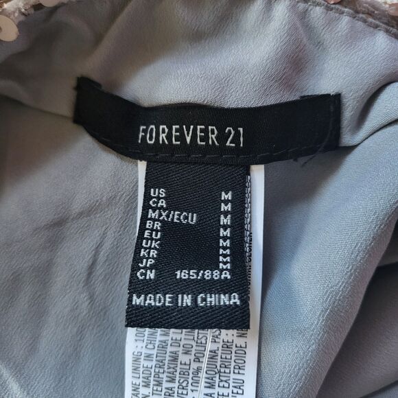 NWT Forever 21 Rose Gold Sequin Glitter Crop Top Tank Medium NEW - Picture 6 of 6